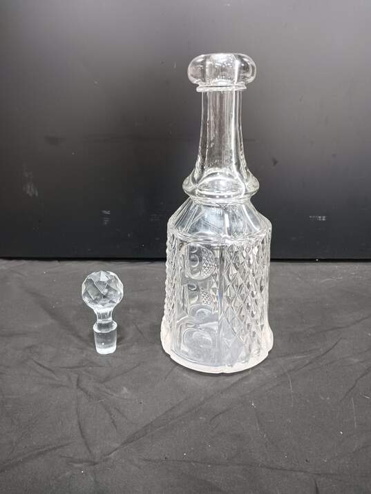 13.5 Inches Tall Crystal Glass Decanter With Stopper image number 2