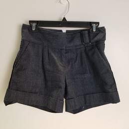 Womens Black Stretch Adjustable Slash Pockets Hot Pants Shorts Size 4