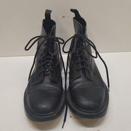 Sandro Leather Lace Up Ankle Boots Black 9
