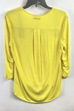 Bebe Women Yellow Long Sleeve Drape Blouse M alternative image