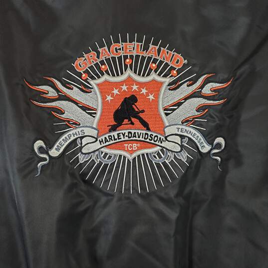 Harley Davidson Men's Black Bomber Jacket SZ M image number 7