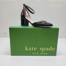 Kate Spade Patent Leather Black Gibson Stacked Heel Shoes Women's 6.5