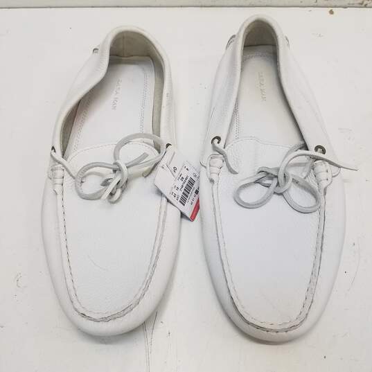 ZARA Man White Leather Tie Loafers Shoes Men's Size 43 image number 5