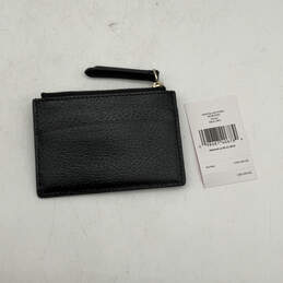 NWT Womens Black Leather Zip Card Holder Fashionable Mini Coin Wallet alternative image