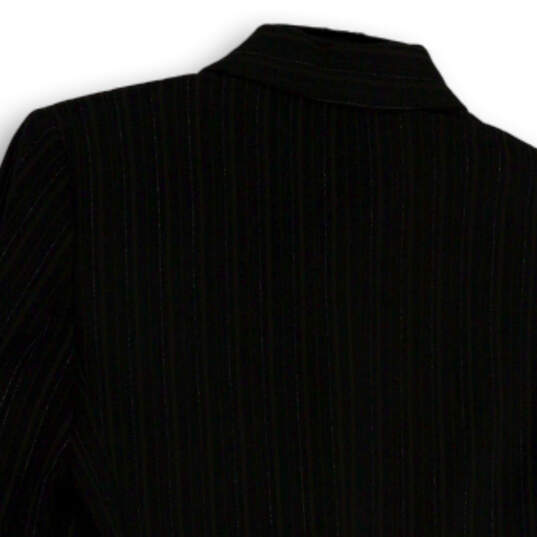 Womens Black Brown Striped Notch Lapel Pockets Three Button Blazer Size XS image number 4