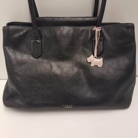 Radley London black leather purse, top handle bag