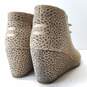 TOMS Kala Cheetah Print Leather Wedge Lace Up Boots Size 8.5 image number 7
