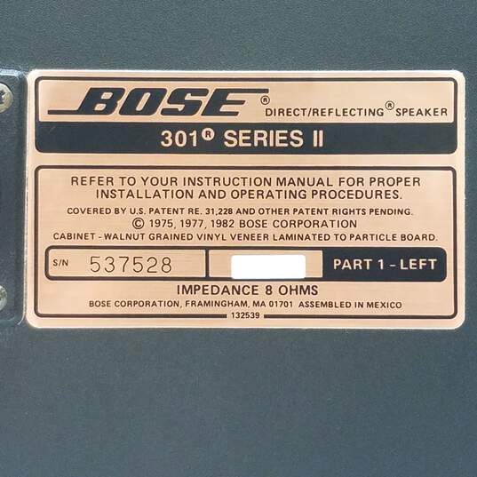 Bose 301 Series II Direct/Reflecting Speaker-SOLD AS IS, UNTESTED, LEFT SPEAKER ONLY image number 6