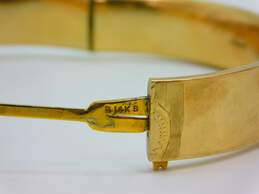 Antique Victorian 14K Yellow Gold Etched Belt Buckle Hinged Bangle Bracelet 24.5g alternative image