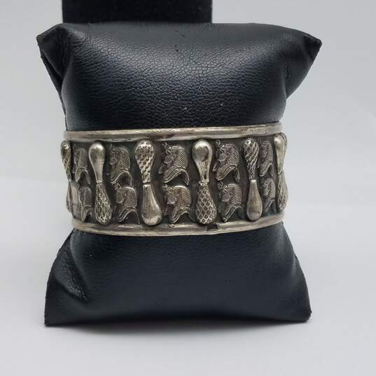 Sterling Silver Pharaoh 6.5" Cuff Bracelet 44.7g image number 1