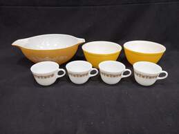 Pyrex Butterfly Gold/White Mixing Bowls & Mugs Bundle