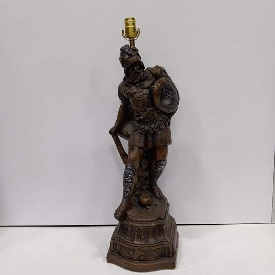 Vintage Gladiator Sculpture Lamp image number 1