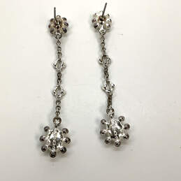 Designer Givenchy Silver-Tone Crystal Cut Stone Fashion Drop Earrings alternative image