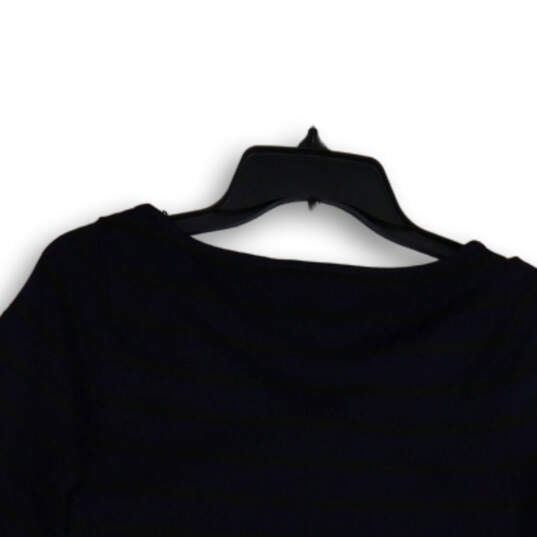 NWT Womens Blue Black Wrap V-Neck Long Sleeve Pullover Blouse Top Size S image number 4