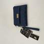 NWT Womens Blue Leather Quilted Zip Lock Detachable Wristlet Wallet image number 1