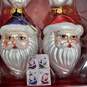 Vintage Set of 4 Santa Face Glass Ornaments Delicate image number 3