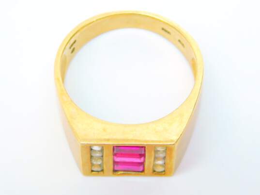 10k Yellow Gold Ruby & Spinel Ring 6.3g image number 3