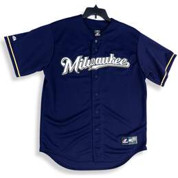 Genuine Merchandise Majestic Mens Navy Milwaukee Brewers #9 MLB Jersey Size L