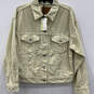 NWT Womens Green Front Pockets Long Sleeve Collared Trucker Jacket Size XS image number 1