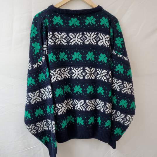 Woolen Mills Blarney Shamrock Snowflake Pullover Sweater Men's XXL image number 3