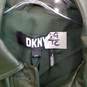 DKNY women's olive green faux leather cropped trucker jacket XXS image number 5