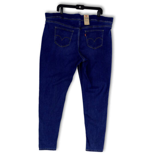NWT Womens Blue Denim Mid Rise Super Skinny Shaping Leggings Jeans Sz 22W M image number 2