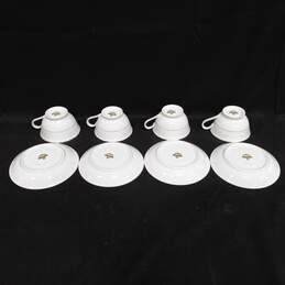 8pc Set of Fine China Teacups & Saucers alternative image