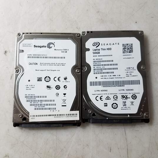Lot of Two Seagate Laptop Hard drives (500GB ) Each image number 1
