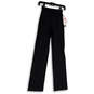 NWT Womens Black Flat Front Elastic Waist Pull-On Activewear Pants Size XS image number 2
