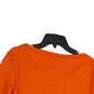 Womens Orange Graphic Print Long Sleeve Pockets Pullover Sweatshirt Size S image number 4