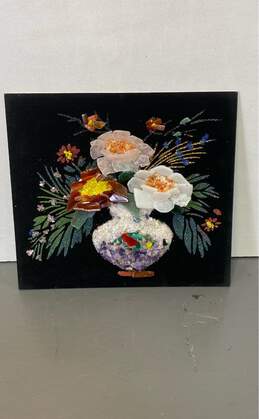 Japanese Polished Crystal pieces and Frit Collage on Velvet Sculpture