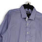NWT Mens Blue Black Striped Spread Collar Button-Up Shirt Size 17.5 32/33 image number 3