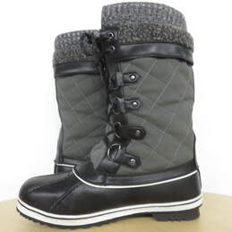 Dream Pairs Women Waterproof Winter Warm Snow Faux Fur Lined Flat Mid Calf Boots MONTE_02 GREY
