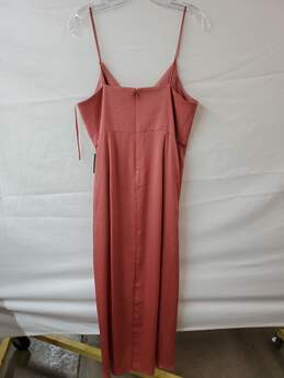 Express Long Pink Satin Sleeveless Dress Size 12 alternative image