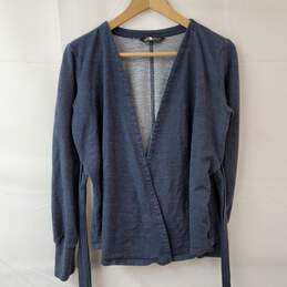 The North Face Blue Cotton Open Front Cardigan Women's L alternative image