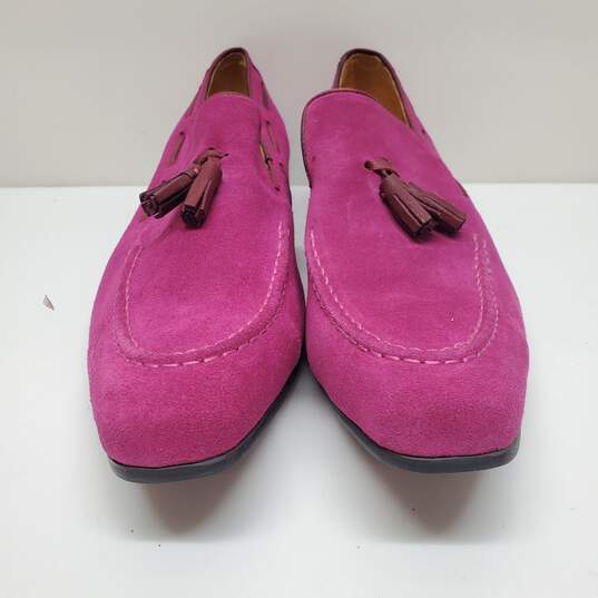 Maurice by JC Studio Suede Tasseled Loafers Men's 11.5 in Pink image number 2