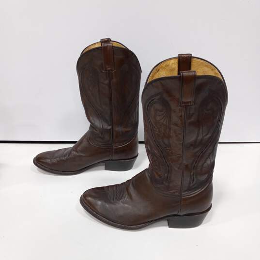 Ben Miller Men's Brown Leather Western Boots Size 10.5 image number 2