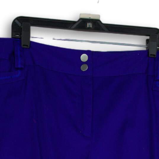Ashley Stewart Womens Blue Flat Front Cuffed Hem Bermuda Shorts Size 20W image number 3