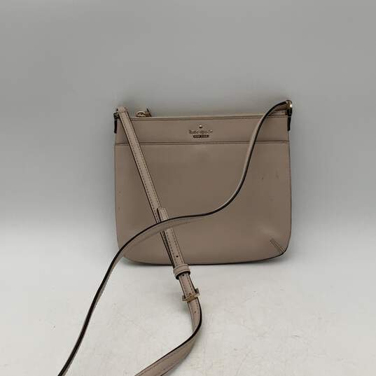 Kate Spade Womens Cameron Street Tenley Tan Leather Textured Crossbody Bag Purse image number 1
