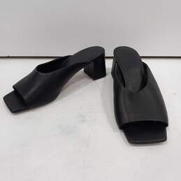 Vince Women's Elizabeth Black Leather Open Toe Mule Sandals Size 7M