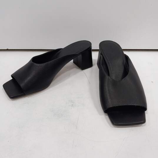 Vince Women's Elizabeth Black Leather Open Toe Mule Sandals Size 7M image number 1