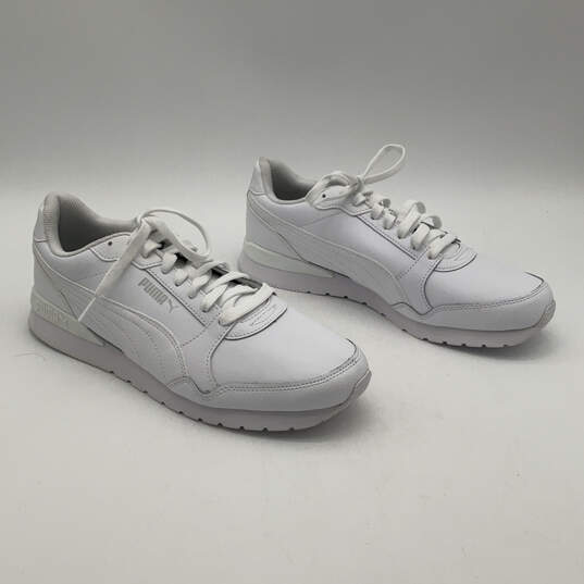 Mens ST Runner V3 384855-10 White Leather Tennis Sneaker Shoes Size 11.5 image number 1