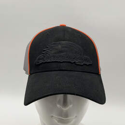 Mens Black Gray Embroidered Screamin Eagle Flame Baseball Cap One Size