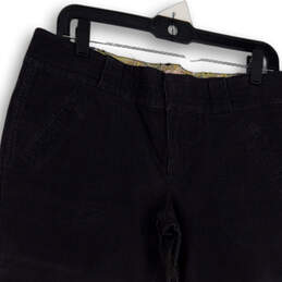 Womens Gray Flat Front Pockets Stretch Button Hem Cropped Pants Size 10