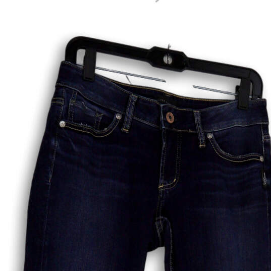Womens Blue Medium Wash Pockets Regular Fit Denim Straight Jeans Size 27 image number 3