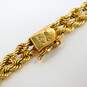 Vintage 14K Yellow Gold Ruby Double Rope Chain Bracelet 11.5g image number 5