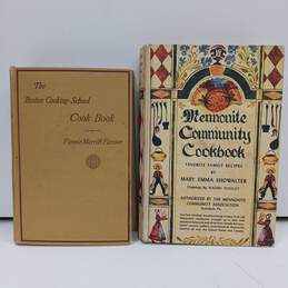 Two Vintage Cook Books Boston Cooking School & Mennonite