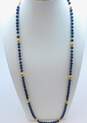 14k Yellow Gold & Onyx Beaded Necklace 32.3g image number 1