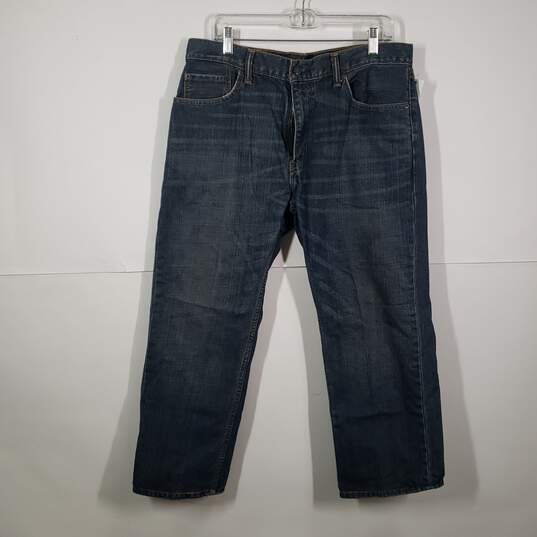 Mens Regular Fit 5 Pocket Design Denim Straight Leg Jeans Size 36X30 image number 1