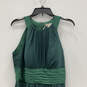 NWT Womens Green Sleeveless Halter Neck Pleated Fit And Flare Dress Size 12 image number 3